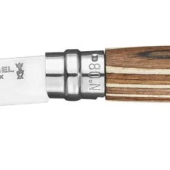 Opinel Knife #8 Laminated Stainless Steel, Brown