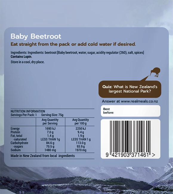 Real Meals Baby Beetroot Food