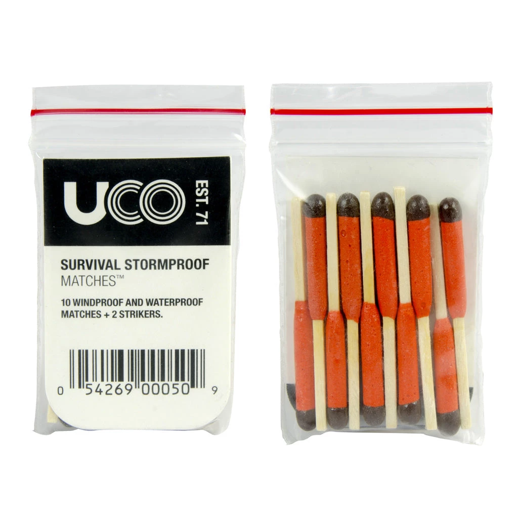 UCO Survival Matches And Striker, 10 Pack Fire Starting Gear