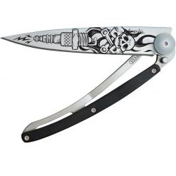Deejo Tattoo 37g Knife With Ebony Handle, Biker Tools / Accessories