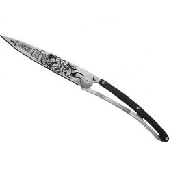 Deejo Tattoo 37g Knife With Ebony Handle, Biker Tools / Accessories