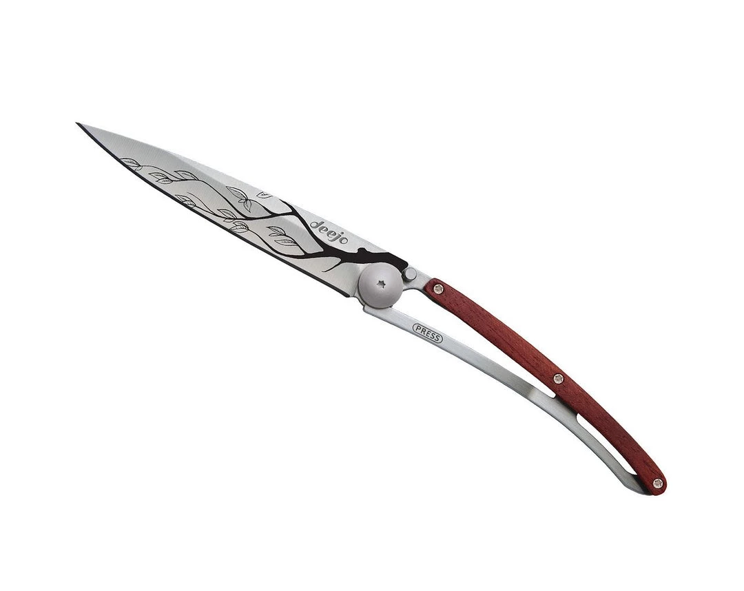 Deejo Tattoo 37g Knife With Coral Handle, Tree