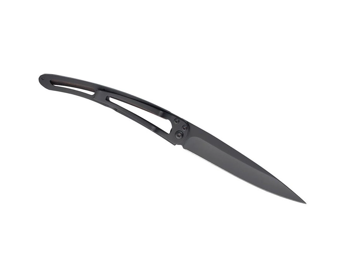 Deejo Black 37g Knife With Ebony Handle, Deer