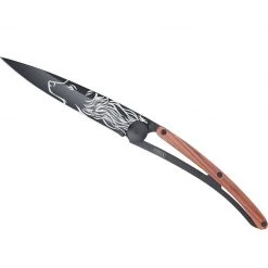 Deejo Black 37g Knife With Coral Handle, Wolf Tools / Accessories