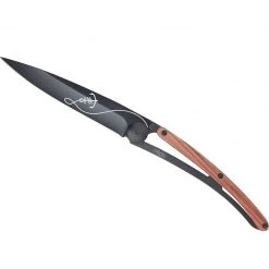 Deejo Black 37g Knife With Coral Handle, Anchor