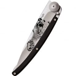 Deejo Tattoo 37g Knife With Ebony Handle, Grizzly