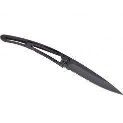 Tools / Accessories Deejo Serrated Black 37g Knife With Carbon Fibre Handle