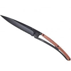 Tools / Accessories Deejo Serrated Black 37g Knife With Coral Handle