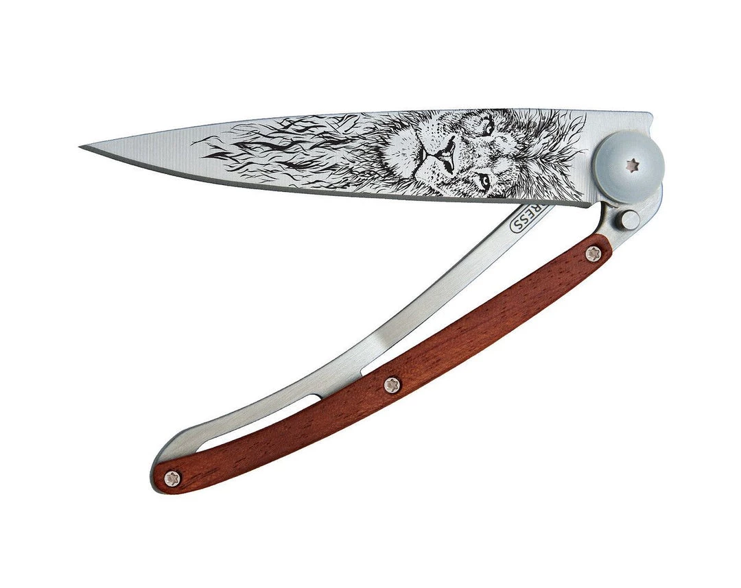 Deejo Tattoo 37g Knife With Coral Handle, Lion Tools / Accessories