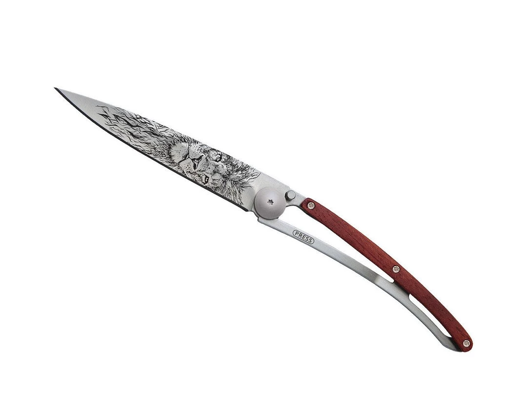 Deejo Tattoo 37g Knife With Coral Handle, Lion Tools / Accessories