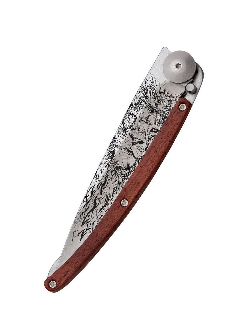 Deejo Tattoo 37g Knife With Coral Handle, Lion Tools / Accessories