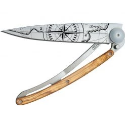 Tools / Accessories Deejo Tattoo 37g Knife With Olive Wood Handle, Terra Incognita