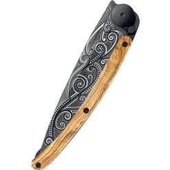Tools / Accessories Deejo Black 37g Knife With Olive Wood Handle, Pacific
