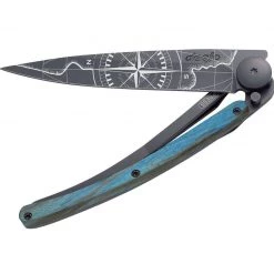 Tools / Accessories Deejo Black 37g Knife With Blue Beech Wood Handle, Terra Incognita