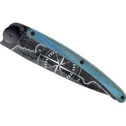 Tools / Accessories Deejo Black 37g Knife With Blue Beech Wood Handle, Terra Incognita