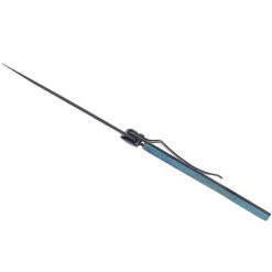 Deejo - NZ Series Deejo Black 37g Knife With Blue Beech Wood Handle, Hector Dolphin