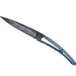 Deejo Black 37g Knife With Blue Beech Wood Handle, Fish Tools / Accessories