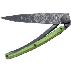 Deejo Black 37g Knife With Green Beech Wood Handle, Versailles Tools / Accessories