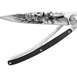 Tools / Accessories Deejo Mirror 37g Knife With Ebony Handle, Dandy Skull