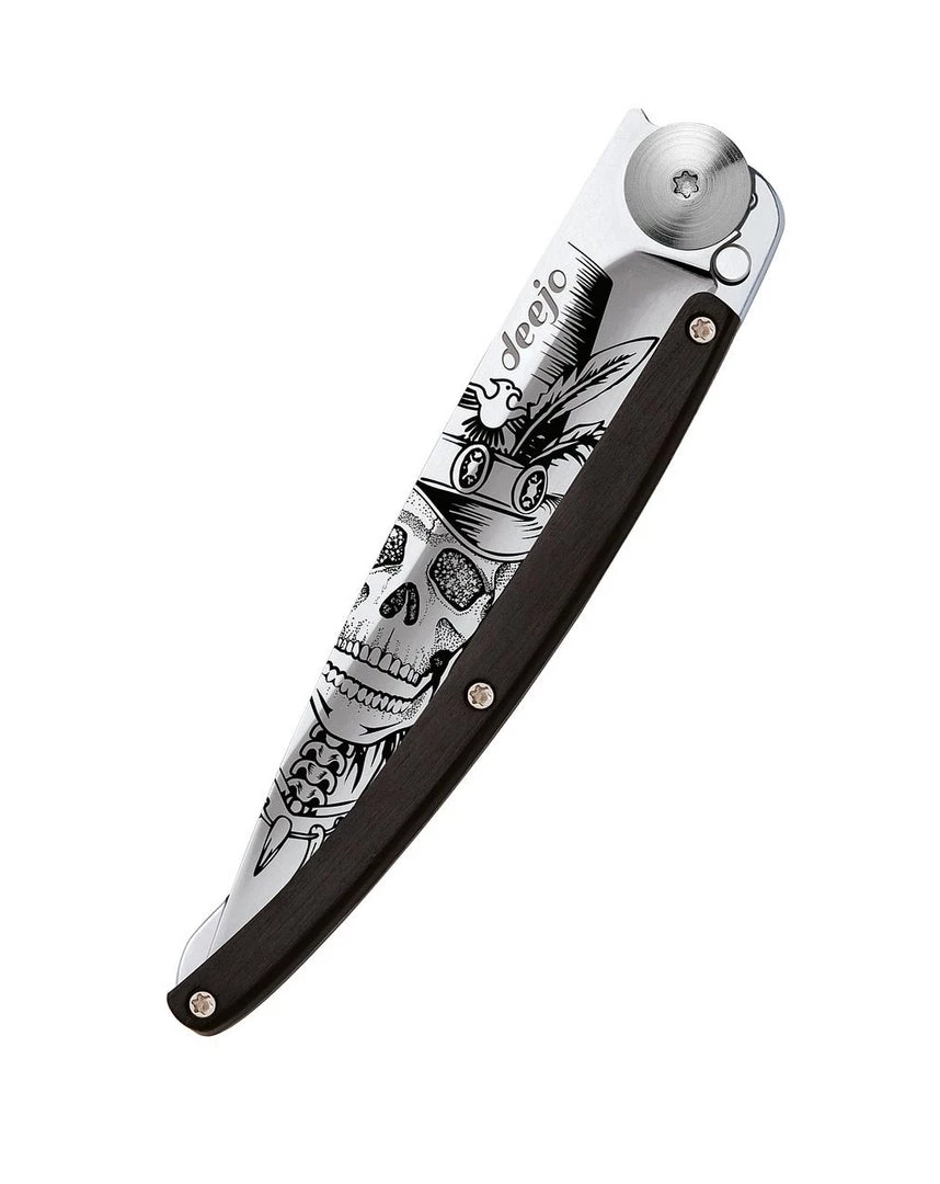 Tools / Accessories Deejo Mirror 37g Knife With Ebony Handle, Dandy Skull