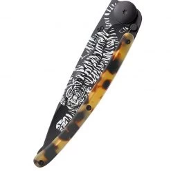 Deejo Black 37g Knife With Tortoiseshell Handle, Tiger