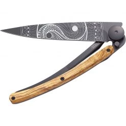 Tools / Accessories Deejo Black 37g Knife With Olive Wood Handle, Yin & Yan