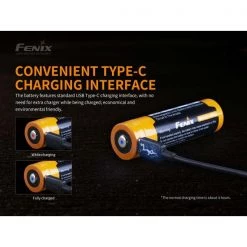 Fenix Rechargeable 5000mAh 21700 Battery Type-C USB Lighting