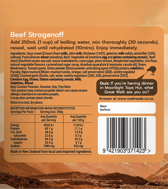 Food Real Meals Beef Stroganoff