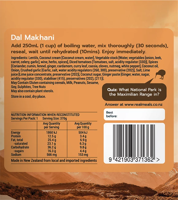 Real Meals Dal Makhani