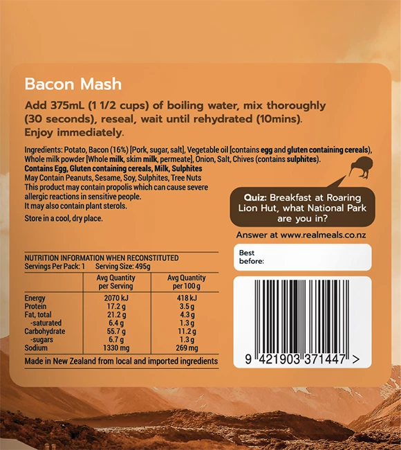 Real Meals Bacon Mash