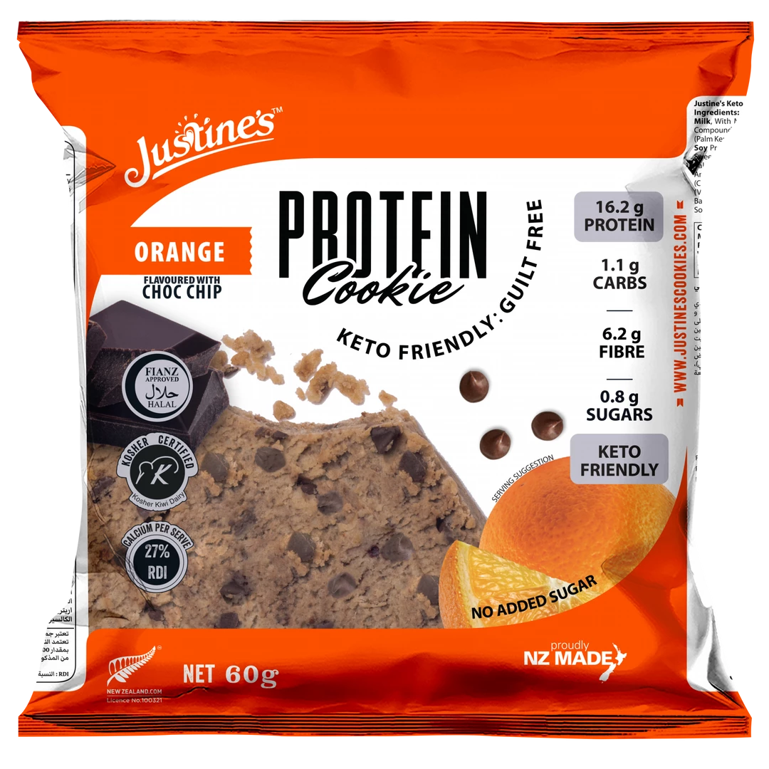 Justine's Cookies Justines Orange Choc Chip Protein Cookie, 60g