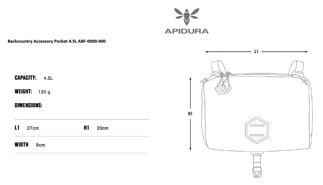 Apidura Backcountry Accessory Pocket 4.5L