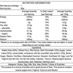 Em's Power Cookies Em's Power Cookie Bars, Chocolate Oat Explosion, 80g, Each Food