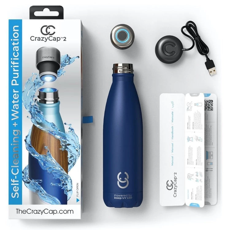 CrazyCap 500ml + UV Purifier Water Bottle 500ml