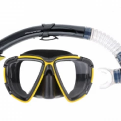 Mirage Platinum Mask & Snorkel Set - Yellow Hunt / Fish / Watersports