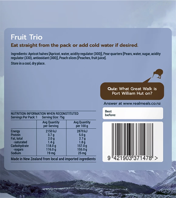 Real Meals Fruit Trio Food