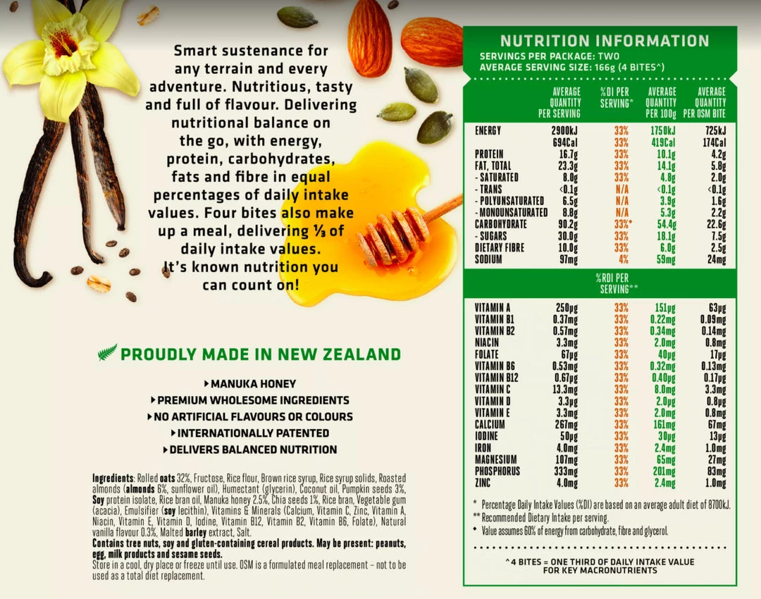 CookieTime Snacks OSM Almond With Vanilla Bar, 166g, 2 Pack