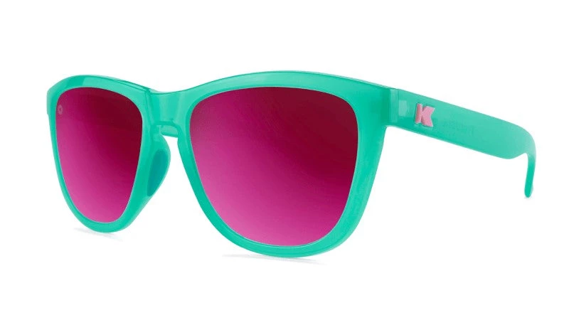 Knockaround Premiums Sport Polarized Sunglasses, Aquamarine/Fuchsia