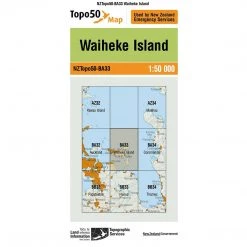 Land Information Nz NZ Topo 50 Map BA33 Waiheke Island