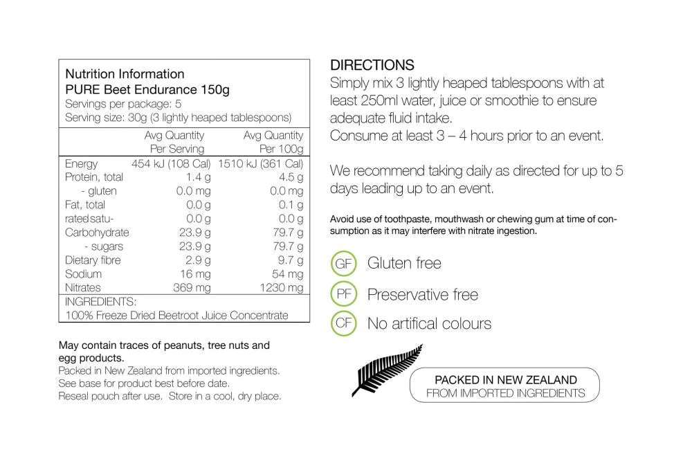 Pure Beet Endurance, 150g Food