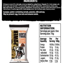 Snacks CookieTime Protein Trail Peanut Chocolate Bumper Bar, 75g, Each