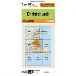 Land Information Nz NZ Topo 50 Map BX24 Christchurch