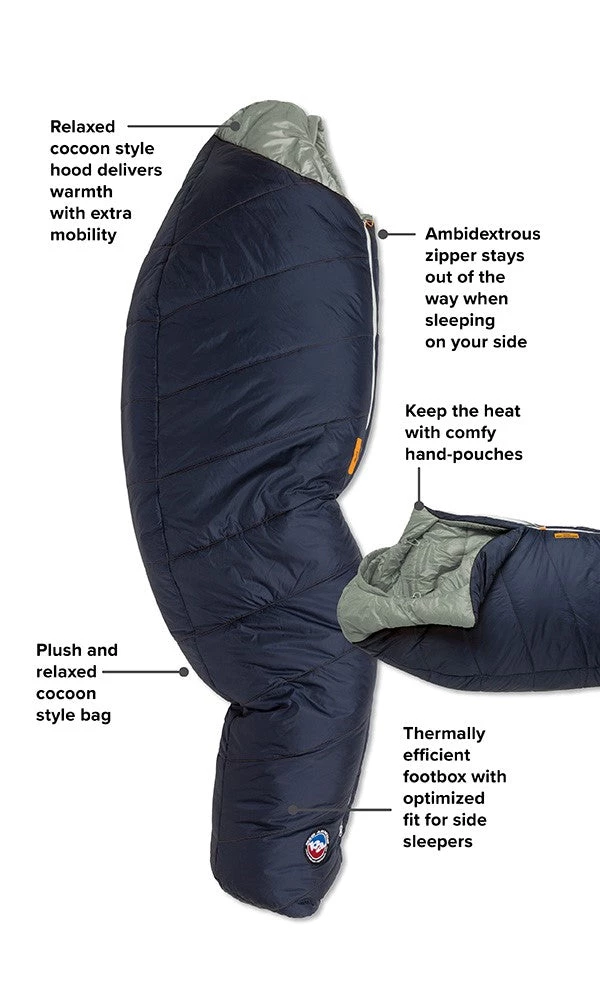 Big Agnes Sidewinder Camp -6°C Synthetic Sleeping Bag, Reg, RH