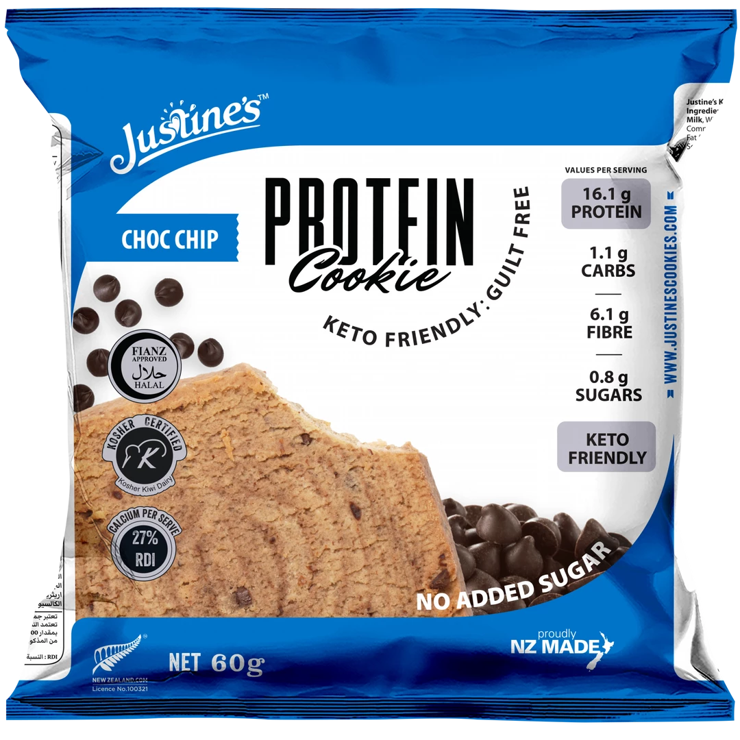 Justine's Cookies Food Justines Choc Chip Protein Cookie, 60g