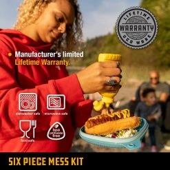 UCO Durable Mess Kit, 6 Piece Camp Kitchen