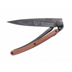 Deejo Black 37g Knife With Coral Handle, Galleon