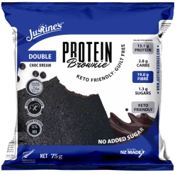 Justine's Cookies Food Justines Double Choc Dream Protein Brownie, 75g