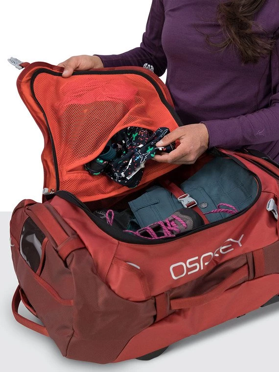 Osprey Rolling Transporter 40 Wheeled Duffle, Ruffian Red