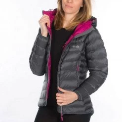 Womens Jackets Rab Electron Womens Jacket, Graphene/Peony