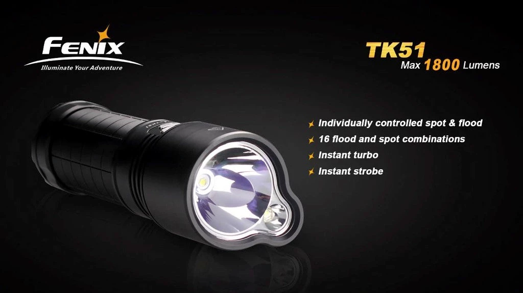 Camp / Tramp Fenix TK51 1800 Lumen Dual LED Flashlight